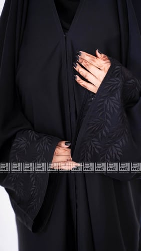 عباية رأس واسعة بتطريز يدوي بالأكمام 1276