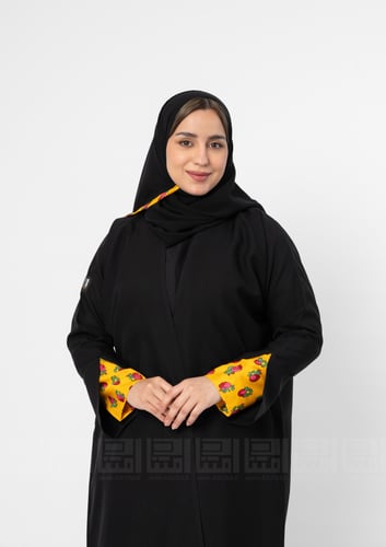 عباية سوداء بقماش الشالكي 1162