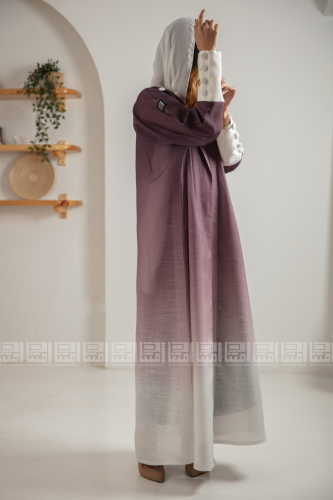 عباية اومبري باللونين البنفسجي والسكري 1217