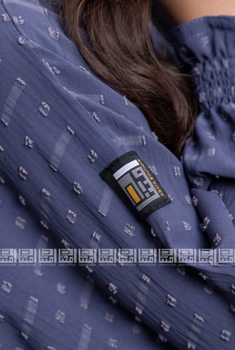 عباية رمادية بقماش منقط 5007