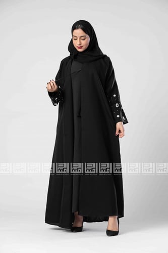 عباية سوداء بشك خرزي من اللؤلؤ 1278