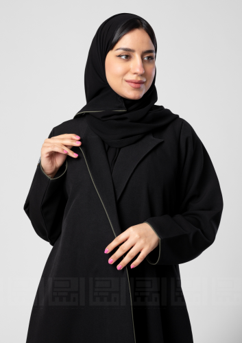 عباية بليزر سوداء بقيطان 1336