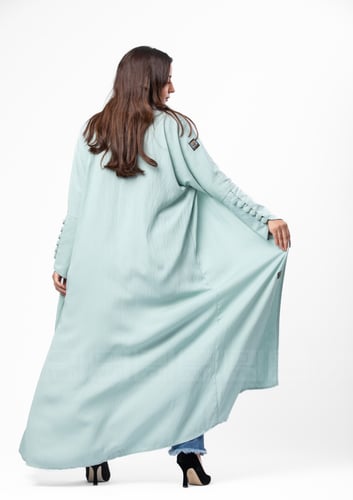 عباية صيفية لينن باللون التيفاني - 1363