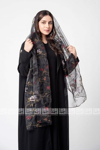 طرحة شيفون بتطريز يدوي مورد 3047