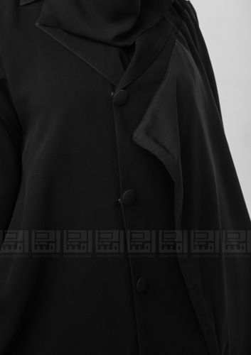 عباية سوداء بشال متصل -1367