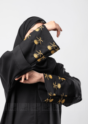 بكج سيفين ونخلة عباية باكمام منفصلة مع برقع -3070