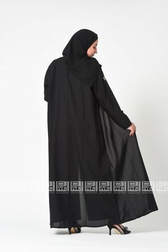 عباية بليزر سوداء بياقة رسمية 1282