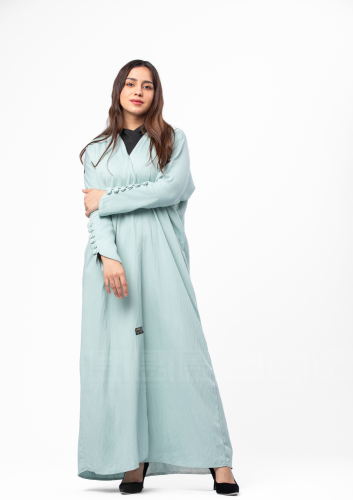 عباية صيفية لينن باللون التيفاني - 1363