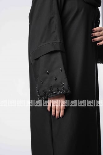 عباية سوداء بأكمام منفصلة متعددة 1297