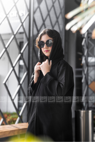عباية فرح سوداء بالكامل 5013