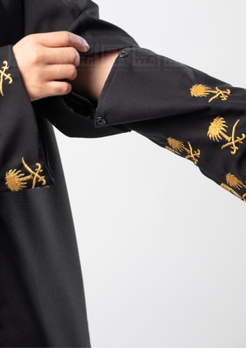 كم منفصل مطرز بخيوط ذهبية شعار سيفين والنخلة 3068