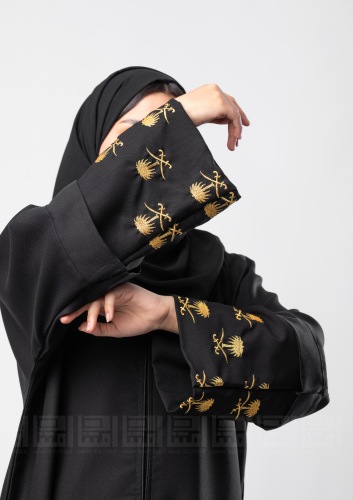 كم منفصل مطرز بخيوط ذهبية شعار سيفين والنخلة 3068