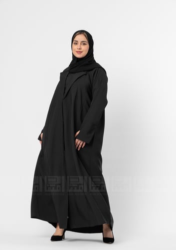 عباية سوداء عملية كريب بأكمام ذات فتحة إبهام 1369