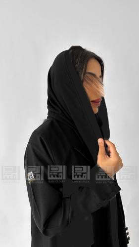 عباية سوداء ربع كلوش بليزر بقماش ليمار البارد- 144...