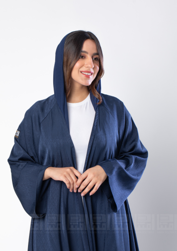 عباية كلوش صيفية بقماش حراير كحلي مخطط بتصميم A LI...