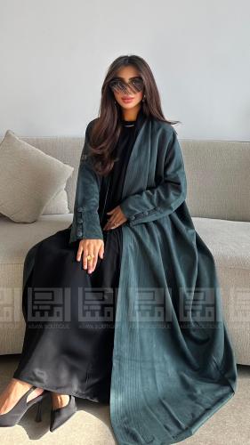 عباية شامواه أنيقة بتصميم رسمي بلون أخضر مميز- 124...