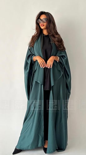 عباية بشت صيفية زيتية بمطاط داخلي- 1166