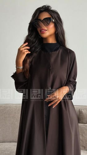 عباية بفستان متصل بتداخل قماش الجاكار الصيفي- 1588