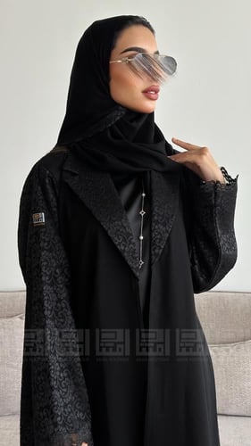 عباية عيد ربع كلوش فاخرة بتفاصيل دانتيل- 1547