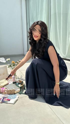 فستان كحلي بكسرات- 2073