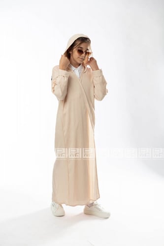 عباية بيجية بقبعة متصلة 5020