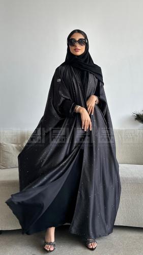 عباية عيد بشت سوداء باردة بقماش الحرير 1395