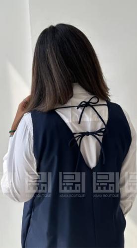 مريول مدرسي ثنوي شيال كحلي بفيونكات 4004