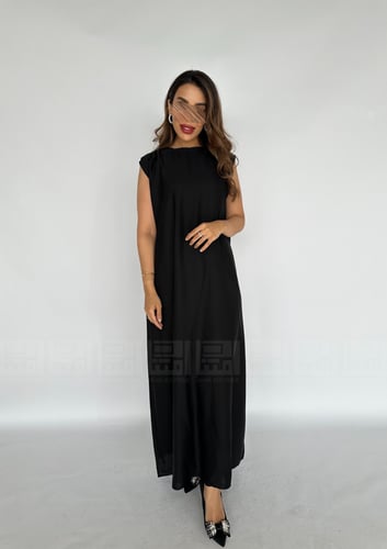 بكج عباية سوداء بشت بأكمام مطرزة 3110