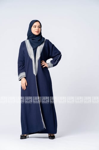 عباية بتطريز البشت زرقاء 1173