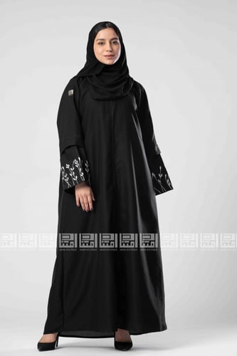 عباية سوداء بأكمام منفصلة متعددة 1297