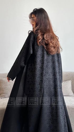 عباية عيد ربع كلوش فاخرة بتفاصيل دانتيل- 1547