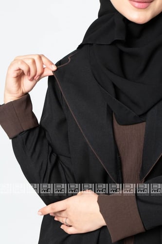 عباية رسمية سوداء بفستان متصل 1268