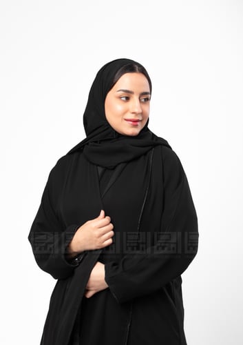 عباية سوداء قماش شيفون - 1358