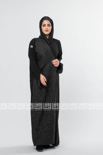 عباية سوداء شتوية بقماش مميز 1253