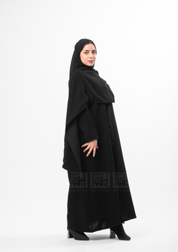 عباية سوداء بشال متصل -1367