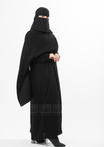 عباية سوداء بشال متصل -1367
