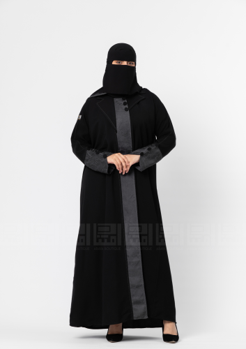 عباية سوداء يومية بقماش لمياء والجاكار 1370