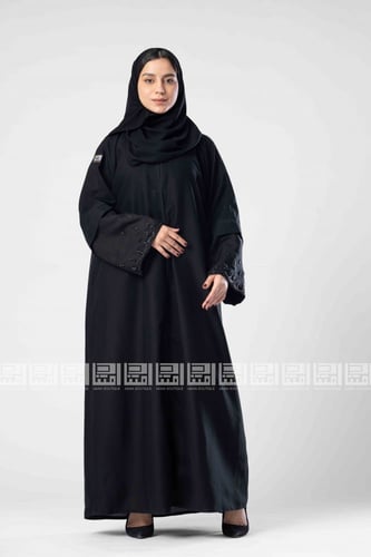 عباية سوداء بأكمام منفصلة متعددة 1297