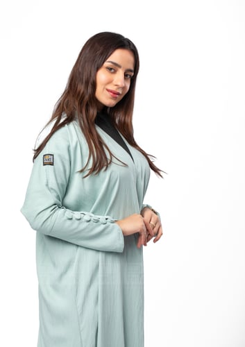 عباية صيفية لينن باللون التيفاني - 1363