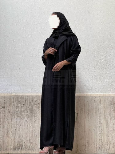عباية سوداء رسمية بقماش جاكار 1097