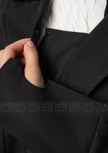 عباية سوداء عملية كريب بأكمام ذات فتحة إبهام 1369