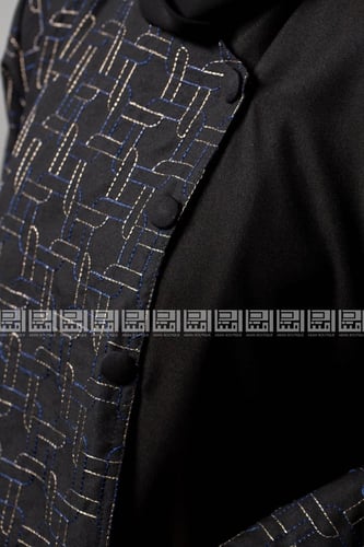 عباية سوداء بقماش مطرز 1243