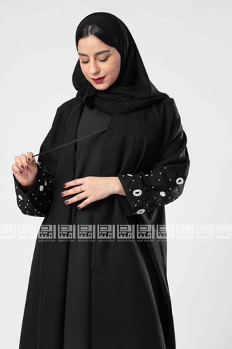 عباية سوداء بشك خرزي من اللؤلؤ 1278