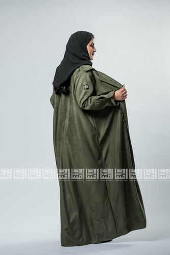 عباية زيتي شامواه بتصميم رسمي 1244
