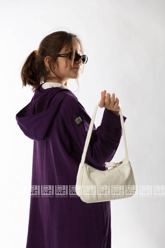 عباية بنفسجية بقبعة متصلة 5023