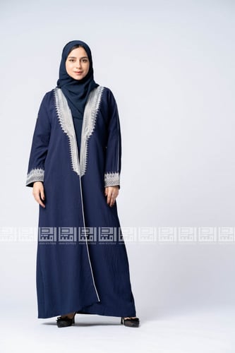عباية بتطريز البشت زرقاء 1173