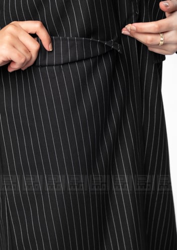 عباية مخططة رسمية بياقة واقفة- 1366