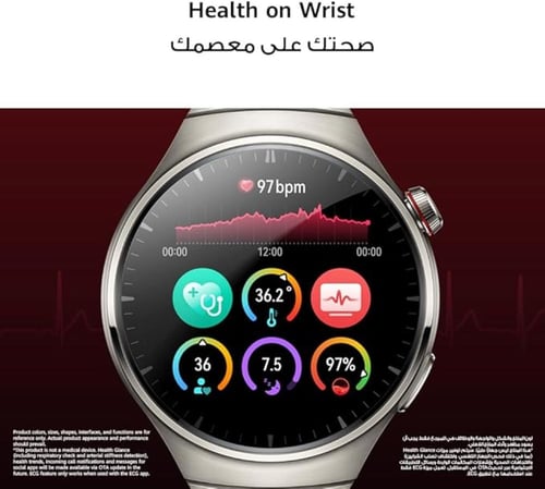 ساعة ذكية ووتش 4 من هواوي، زجاج منحني ثلاثي الأبعا...