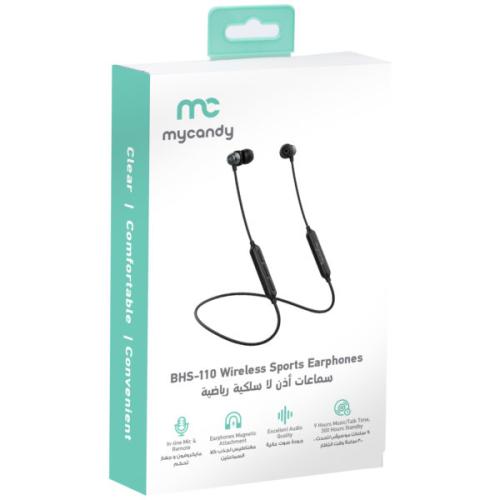 سماعة رأس لاسلكية رياضية ماي كاندي BHS-110 أسود