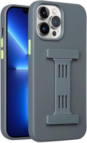 كفر للايفون 13 برو lutors لون رصاصي ستراب بنفس الل...